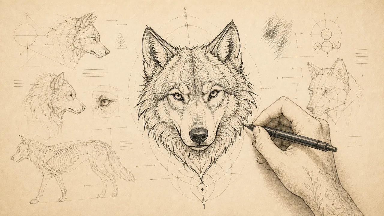 AI tattoo design workflow concept illustration
